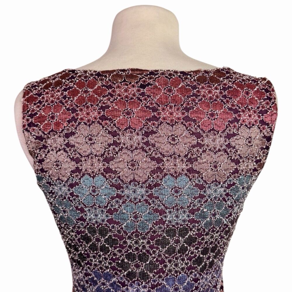 VTG No Boundaries Y2K Floral Knit Boat Neck Tank Top 90s Whimsigoth Grunge Small - Picture 9 of 15